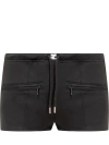 Courrèges Black Interlock Mini Shorts In Black