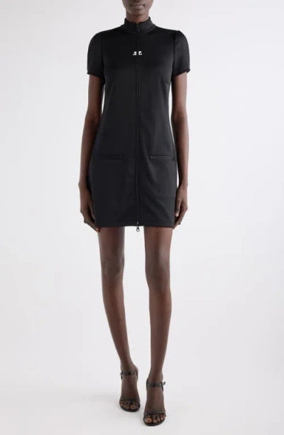 Courrèges Interlock Track Minidress In Black
