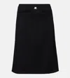 Courrèges Zipped Heritage Crepe Midi Skirt In Black