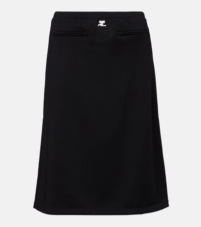 COURRÈGES COURREGES INTERLOCK TRACKSUIT MIDI SKIRT
