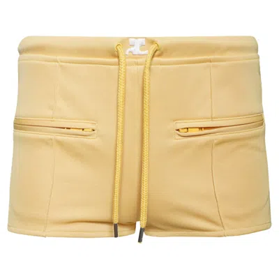 Pre-owned Courrèges Interlock Tracksuit Mini Short 'pollen' | Yellow | Women's Size L