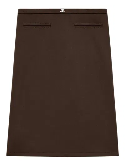 Courrèges Interlock Tracksuit Skirt Clothing In Brown