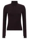 Courrèges Maroon Interlock Viscose Sweater In Burgundy