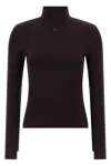 Courrèges Maroon Interlock Viscose Sweater In Burgundy