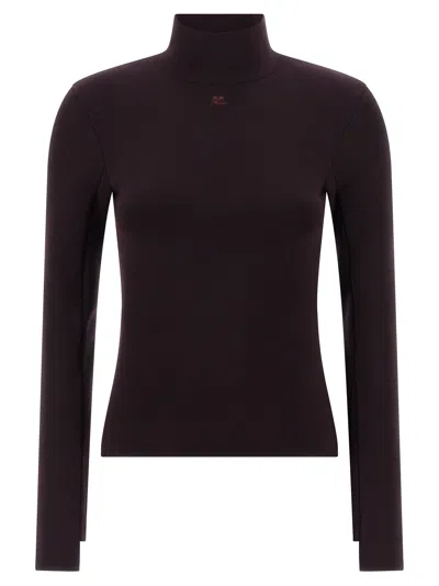 Courrèges Interlock Viscose Sweater In Burgundy