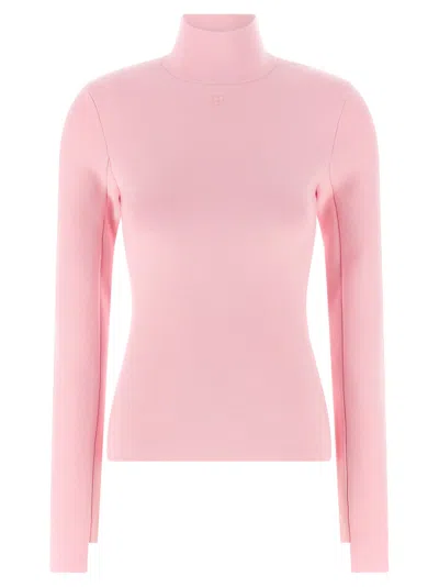 Courrèges Interlock Viscose Sweater In Pink