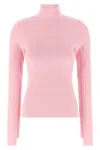 Courrèges Fitted Long Sleeve Mock Neck Sweater In Pink