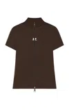 Courrèges Zippered Short-sleeve Top In Green