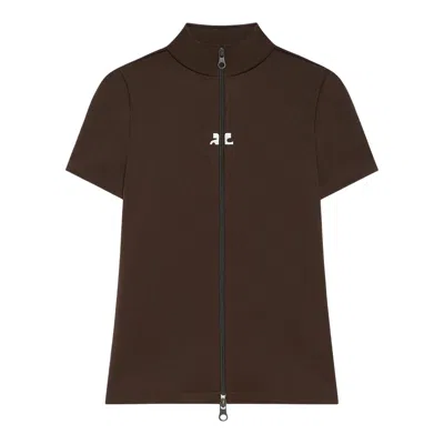 COURRÈGES INTERLOCK ZIPPED TOP