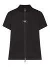 Courrèges Interlock Zipped Top Clothing In Black