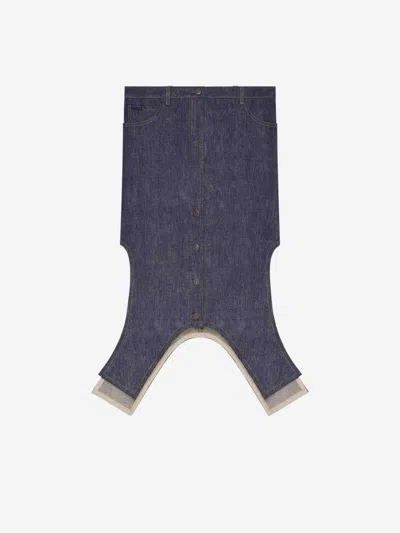 Courrèges Inverted Denim Midi Skirt