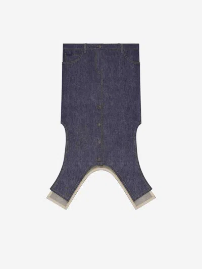 COURRÈGES COURRÈGES INVERTED DENIM MIDI SKIRT