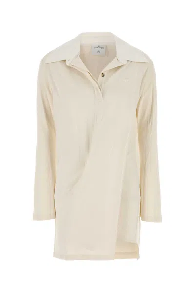 Courrèges Courreges Women Ivory Cotton Blend Polo Dress In White