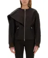 Courrèges Bow Neck Bomber Jacket In Black