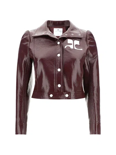 Courrèges Re-edition Vinyl Jacket Clothing In Burgundy