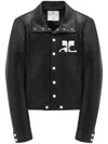 Courrèges Navy Reedition Vinyl Jacket In Black