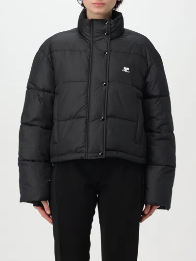 Shop Courrèges Jacket  Woman Color Black In Schwarz