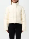 Courrèges Logo-embroidered Cropped Puffer Jacket In Weiss