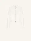 Courrèges City Zip-front Cropped Jacket In Neutral