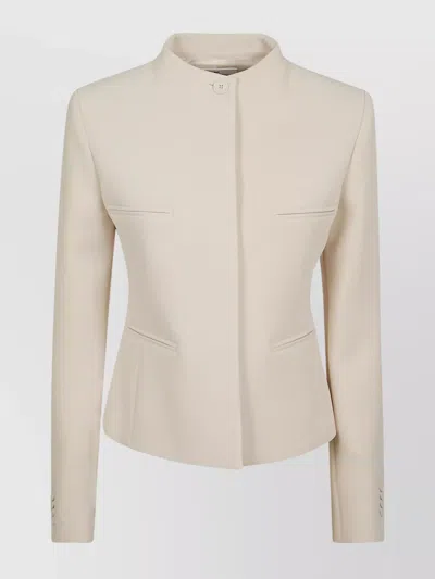 Courrèges Jacket Tailored Stand Collar In Beige