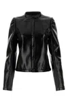 Courrèges Black Cotton Jacket With High Collar And Zip In Black