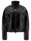 Courrèges Vinyl Zip-up Track Jacket In Black