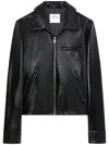 Courrèges Tailored Shiny Finish Collared Jacket In Black