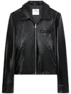 Courrèges Tailored Shiny Finish Collared Jacket In Black