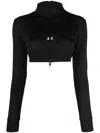 Courrèges Courreges Cropped Zipped Sweatshirt In Black