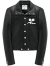 Courrèges Structured Black Faux-leather Jacket In Black