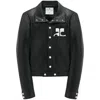 Courrèges Structured Black Faux-leather Jacket In Black