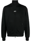 Courrèges Logo-patches Zip-up Sweatshirt In Black