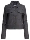 Courrèges Collared Neck Long Sleeves Chest Pockets Jacket In Blue