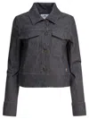 Courrèges Collared Neck Long Sleeves Chest Pockets Jacket In Blue