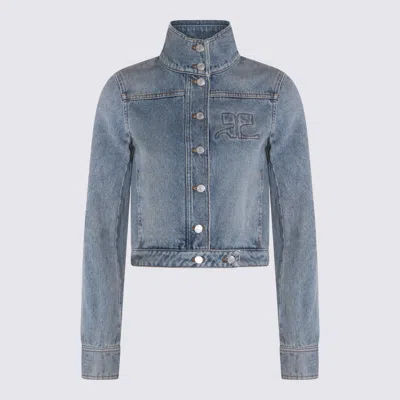 COURRÈGES JACKETS DENIM BLUE