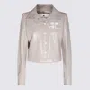 Courrèges Mastic Grey Cotton Casual Jacket In Gold