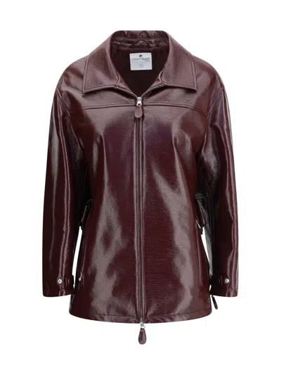 Courrèges Vinyl Jacket In Brown