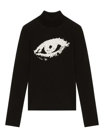 Courrèges Jacquard Sweater In Black