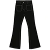 Courrèges Topstitched Bootcut Jeans In Black