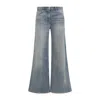 Courrèges Bootcut Trousers With Whiskering Effect In Blue
