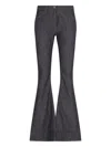 Courrèges High-waisted Flared Denim Jeans With Contrast Stitching In Black