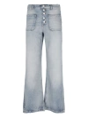 Courrèges Embroidered-logo Straight-leg Jeans In Light Blue