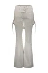 Courrèges Zipper White Denim Pants In White