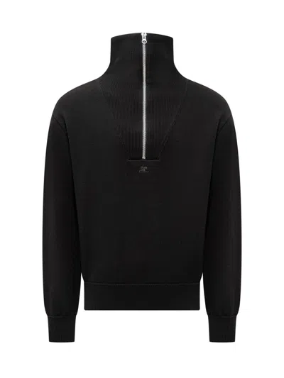 Courrèges Sweater With Logo In Black