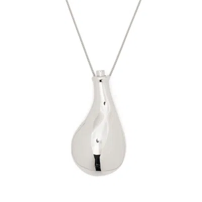 Courrèges Flask Necklace In Silver