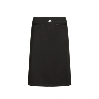 Courrèges Jupe Courte Droite In Black