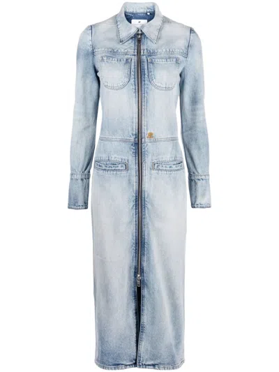Courrèges Knee-length Denim Jacket In Blue