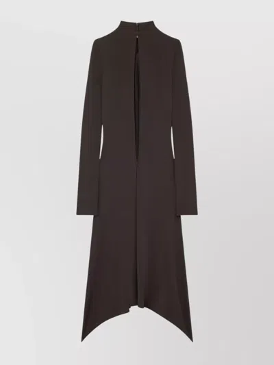 Courrèges Knee Length Dress Curved Hem In Brown