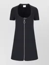 Courrèges Knee Length Dress Patch Pockets In Black