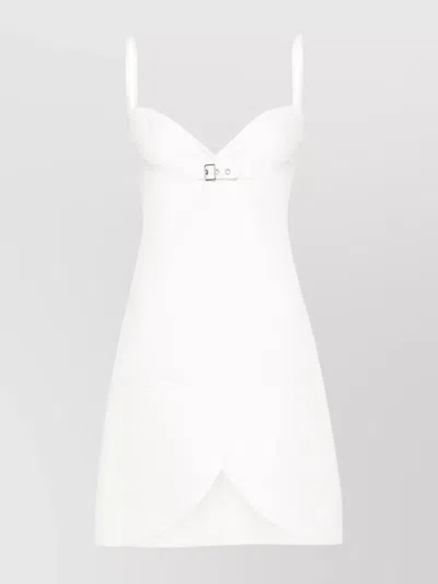 Courrèges Knee Length Dress With Faux Pocket Detail In White